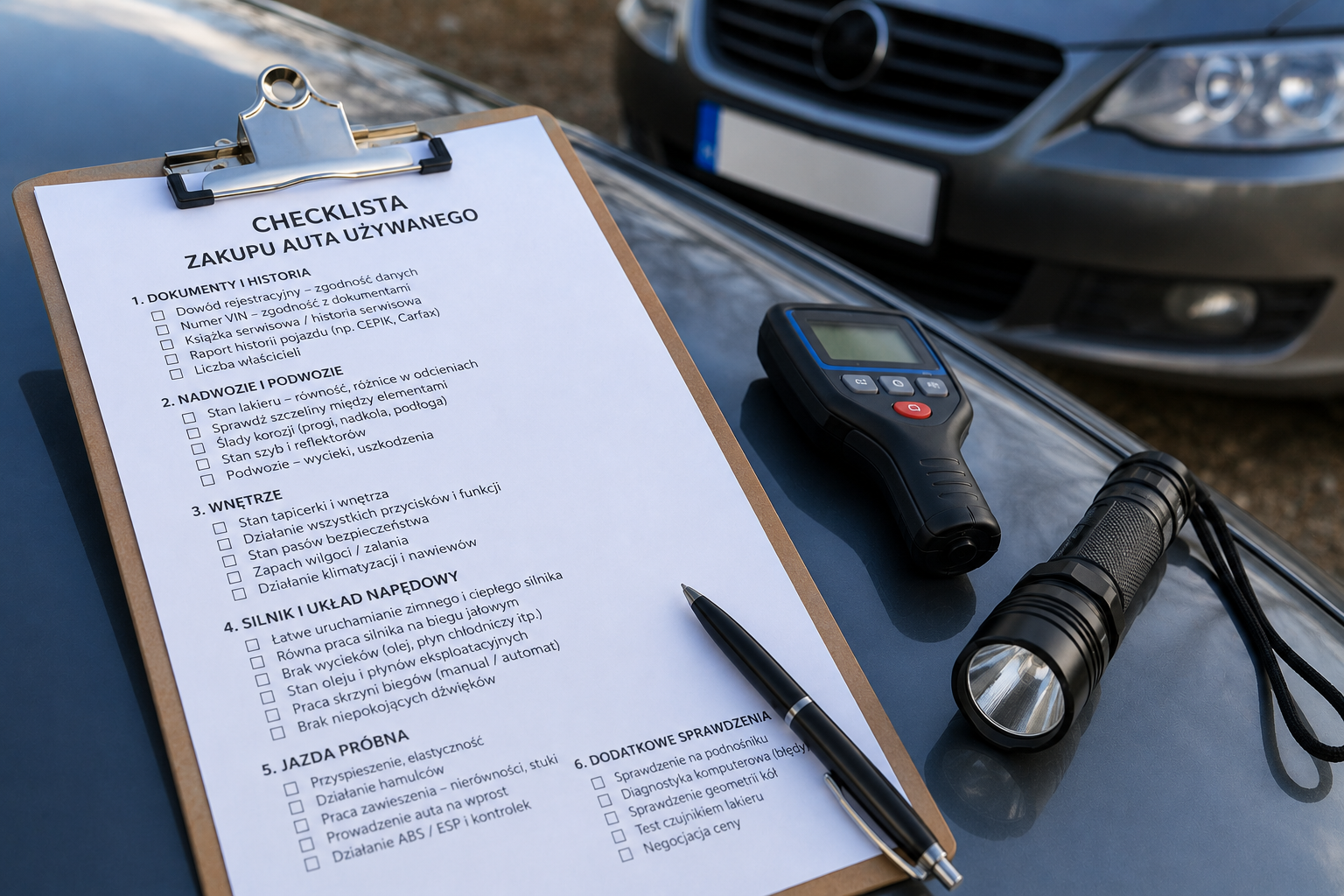 Checklista zakupu auta używanego