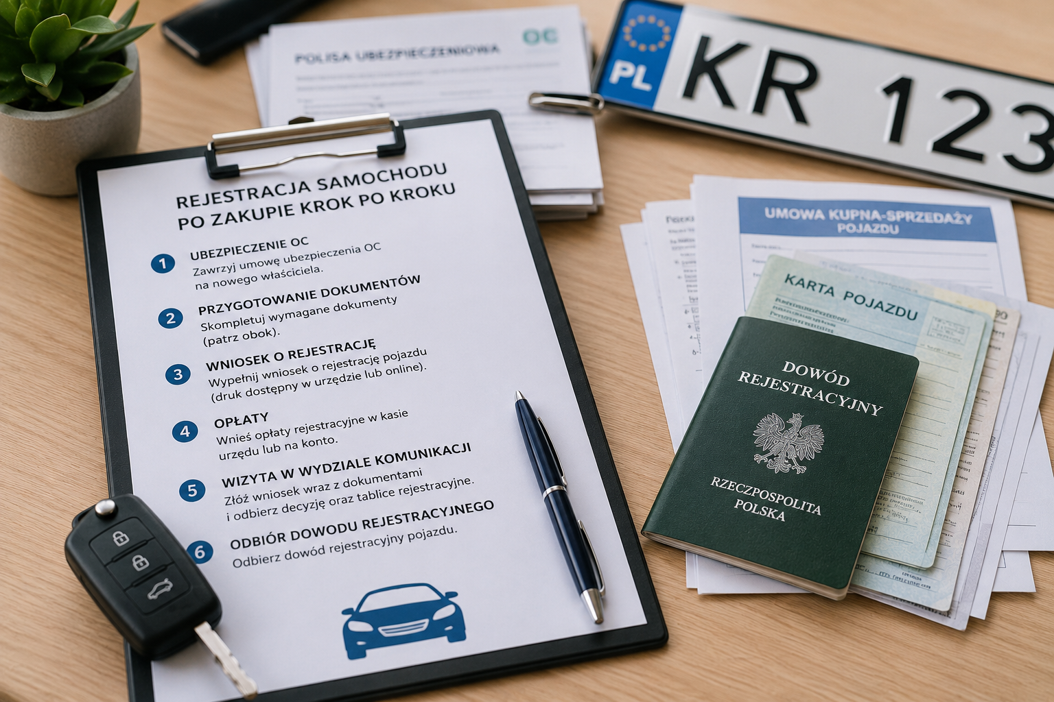 Rejestracja samochodu po zakupie krok po kroku
